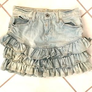 GUESS by Marciano Stretch Denim Ruffle Mini/Sz 27